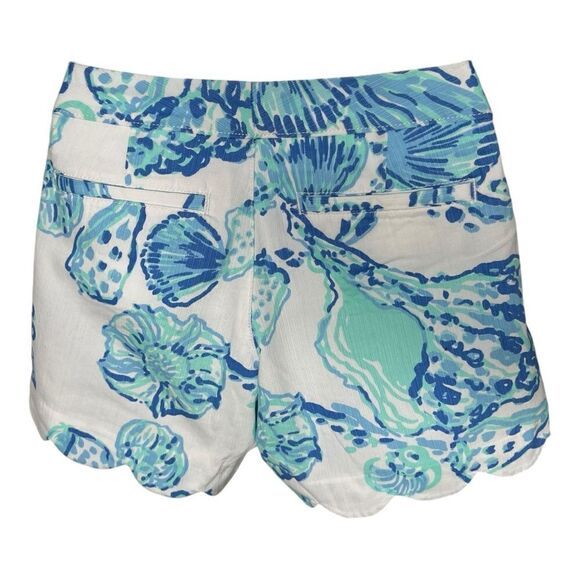 LILLY PULITZER The Shorts But Cut Blue Seashells Printed design Size 0 - Picture 4 of 9